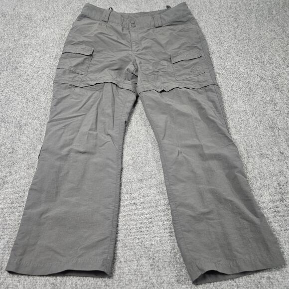 North Face Convertible Pants Size 16 Gray Zip Off Hiking Outdoors Drawstring - Picture 1 of 6